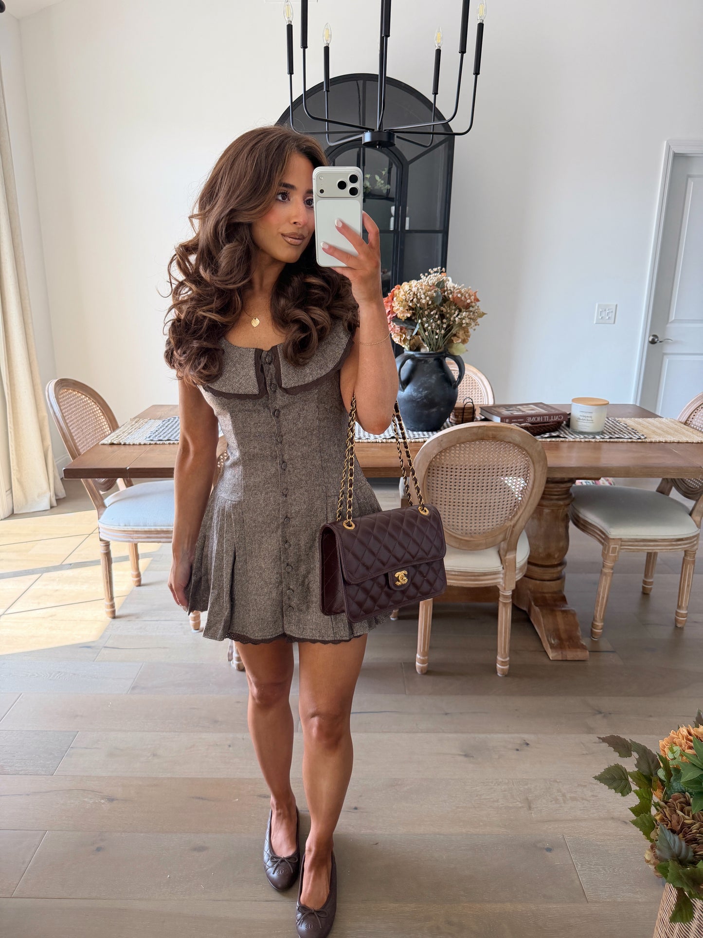 Yours Truly, Autumn Mini Dress (mocha)