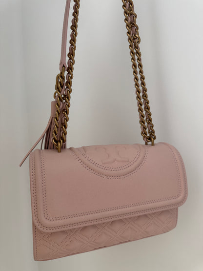 Tory Small Pink pebbled leather NEW