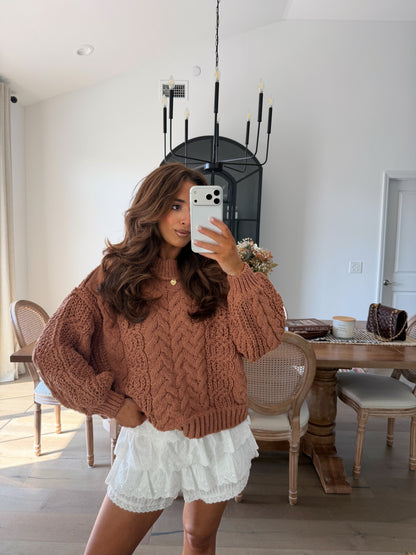 Marshmallow Cozy Knit Sweater (Teddy)