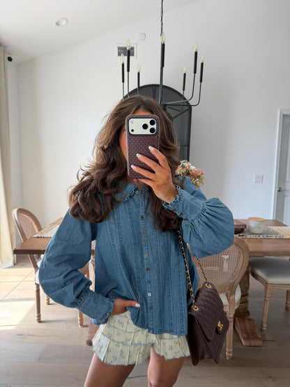 Annabelle Blueberry Ruffled Shorts