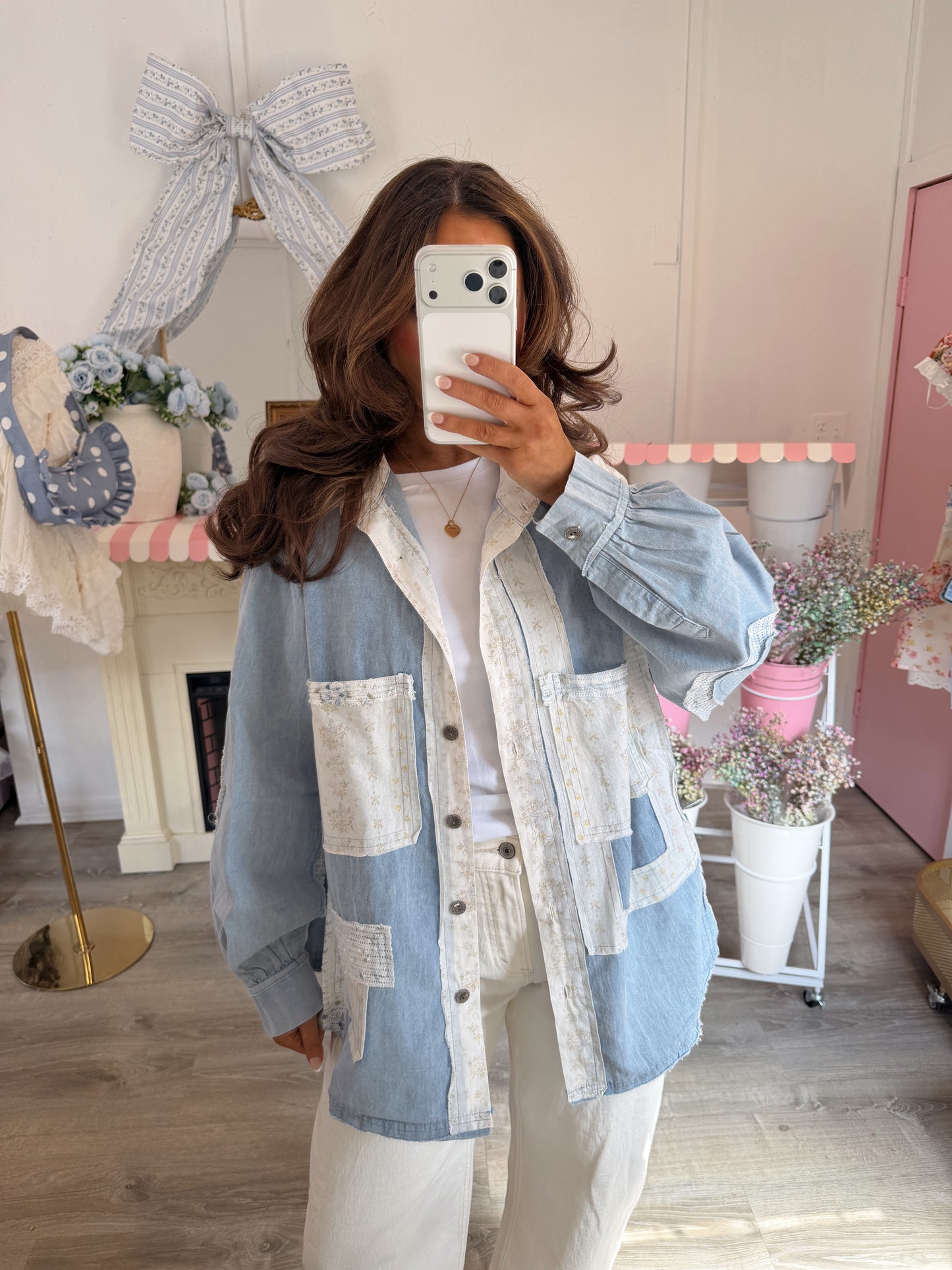 Soft Petal Button Down (Denim)