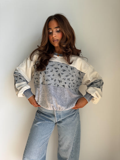 Denim Blueberry Oversized Crew (can’t restock)