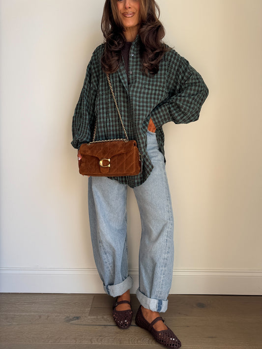 Falling Leaves Oversized Flannel (teal)- can’t restock!