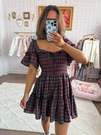 UO plaid mini dress small
