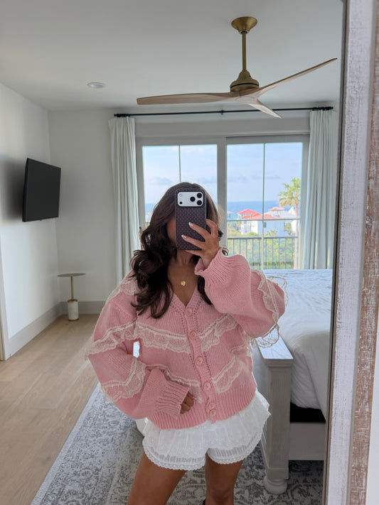 Pink & Lace Cardigan RESTOCK