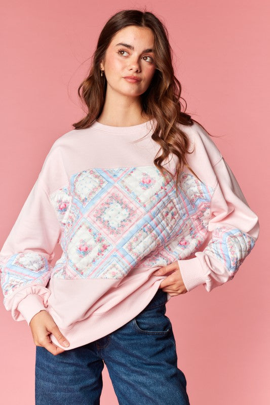 Princess Pastel Quilted Crewneck