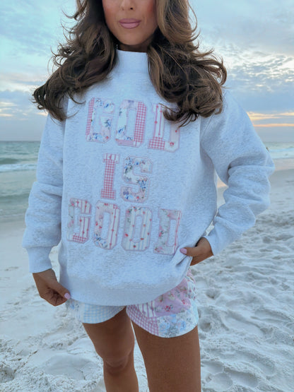 God Is Good Patchwork Mockneck Pre-Order 6 weeks