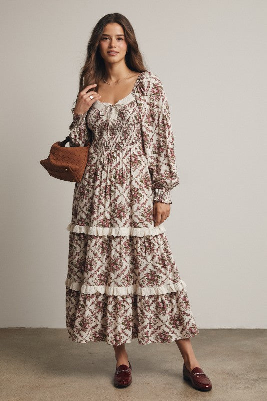 The Rose Vintage Dress (Cream)