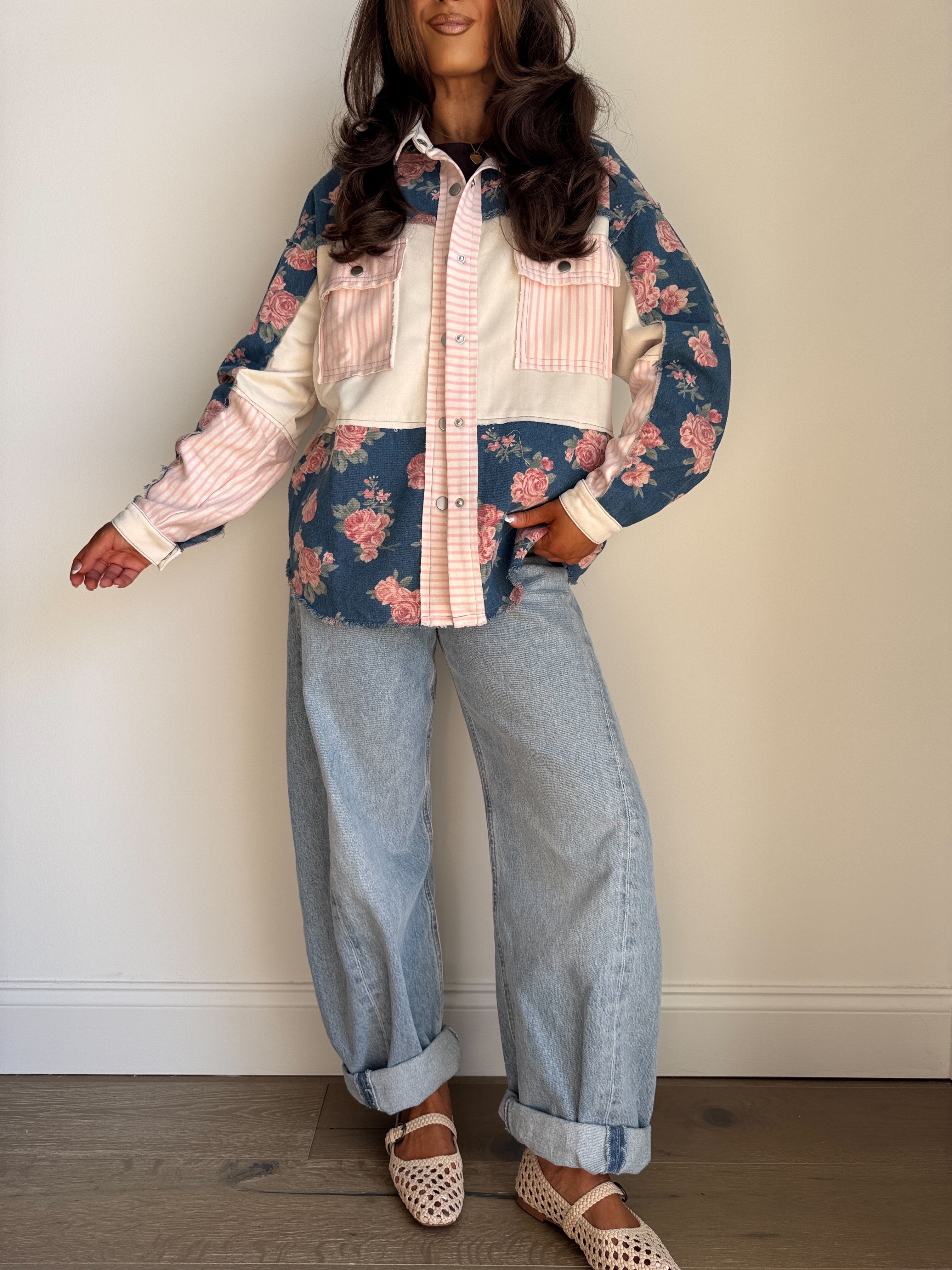 Strawberry Rose Field Shacket – Yourdarlingstyle