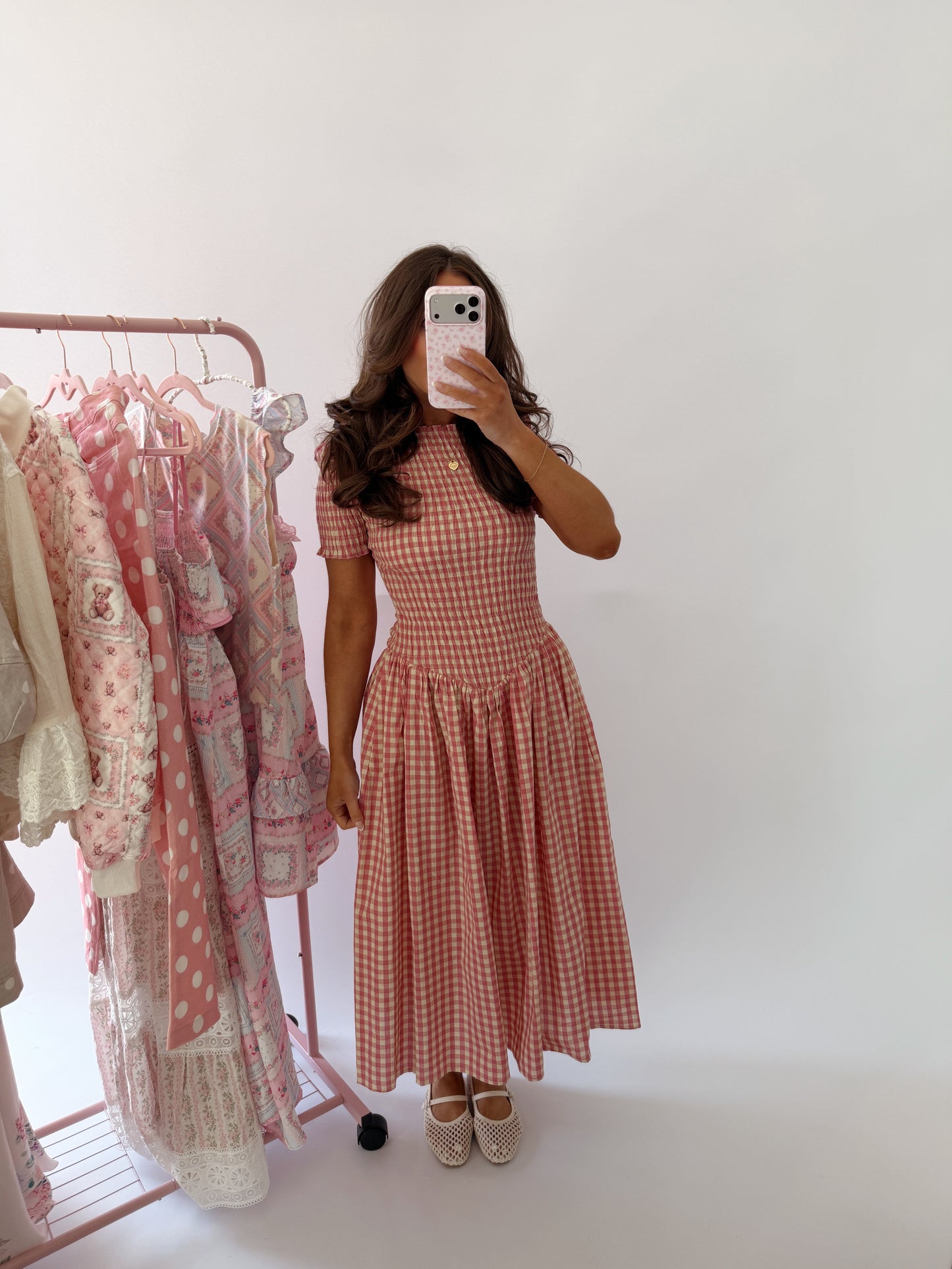Strawberry Shortcake 🍰 Gingham Midi Dress