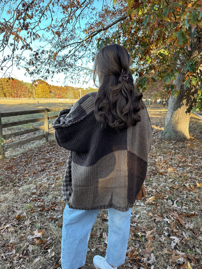 Cozy Mocha Chunky Sweater Cardigan