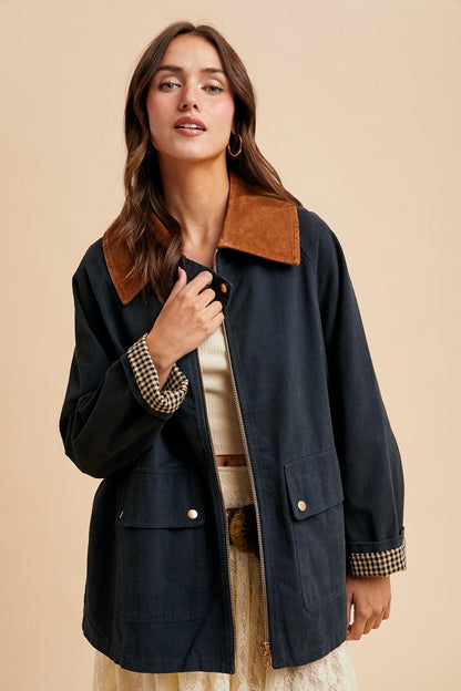 Maplewood Barn Jacket Gingham  (Midnight) PRE ORDER OCTOBER