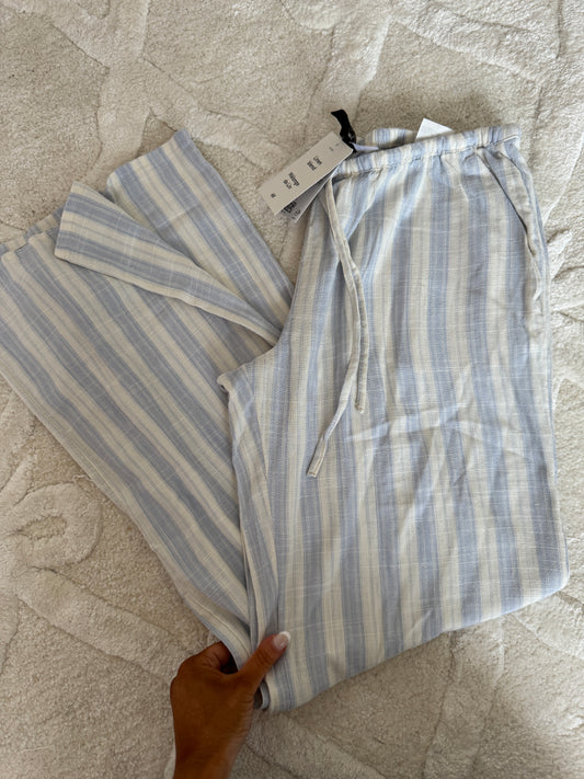 HM blue linen pant new (small)