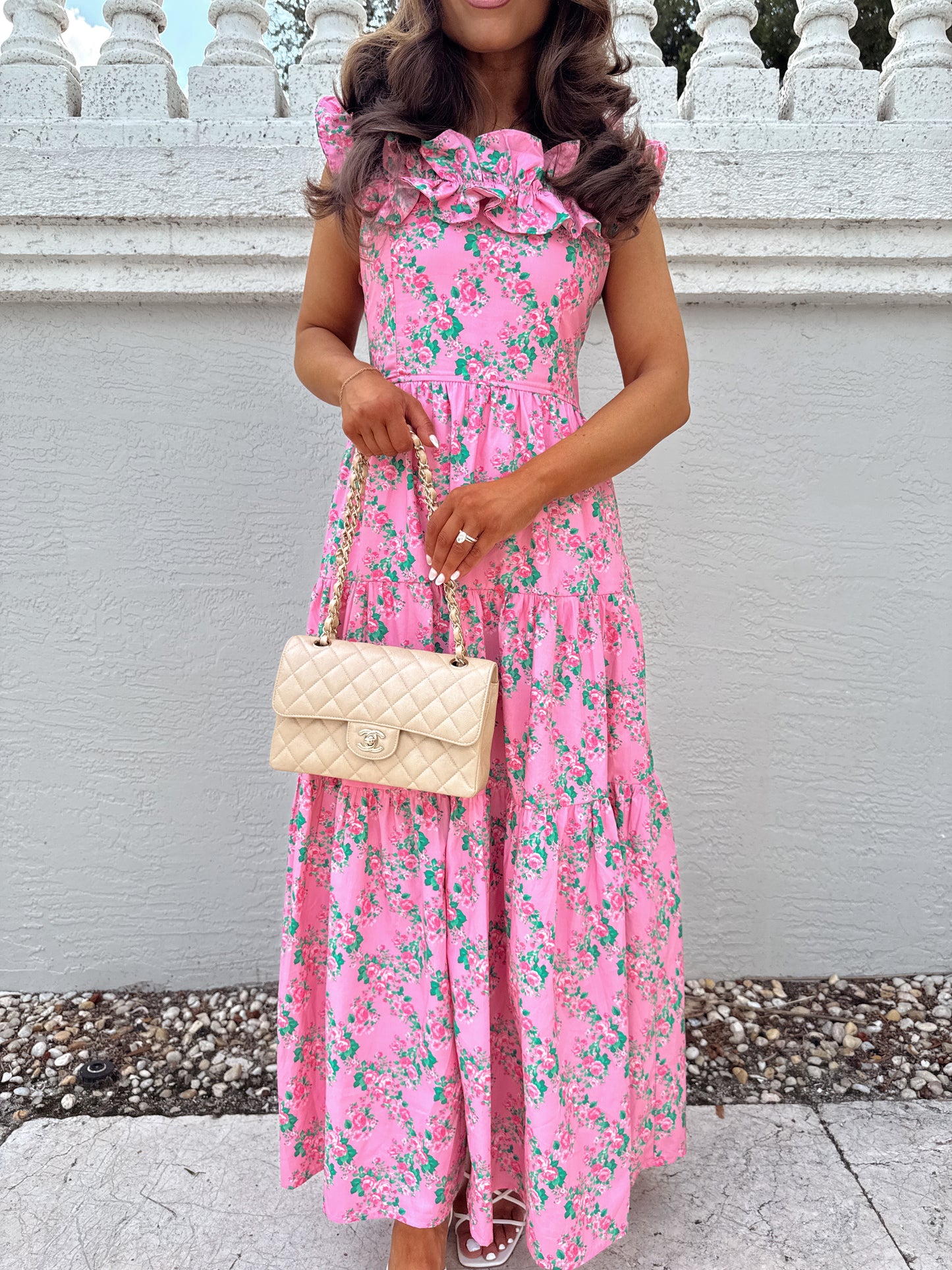 Palm Beach Elegance Ruffled Dress