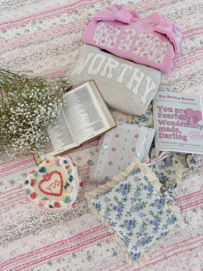 God Is Good Custom Crewneck (Vintage Floral)