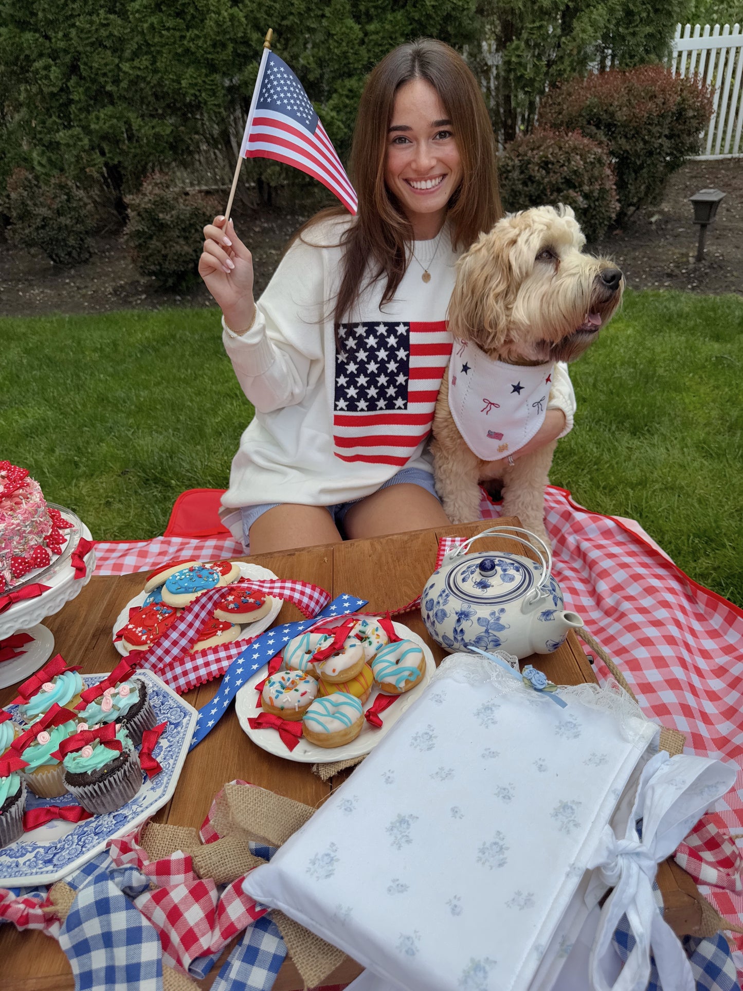 American Flag Oversized Sweater