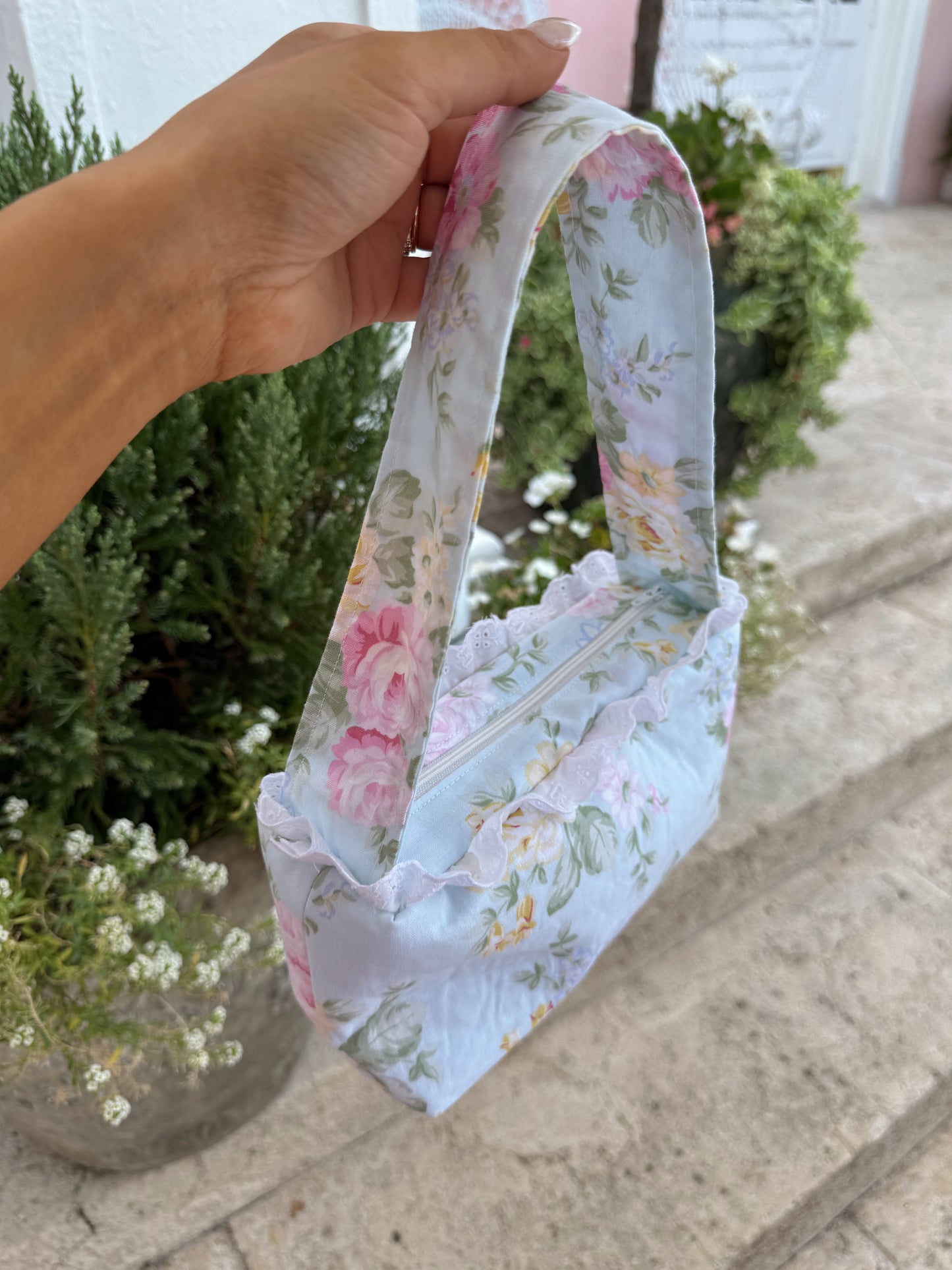 Mint & Lace Vintage Floral Mini Shoulder Bag