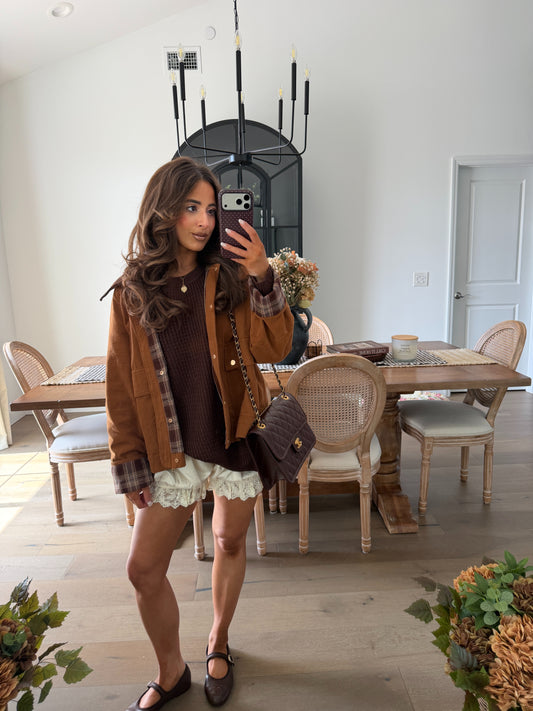 Sutton Plaid Barn Jacket (Teddy)