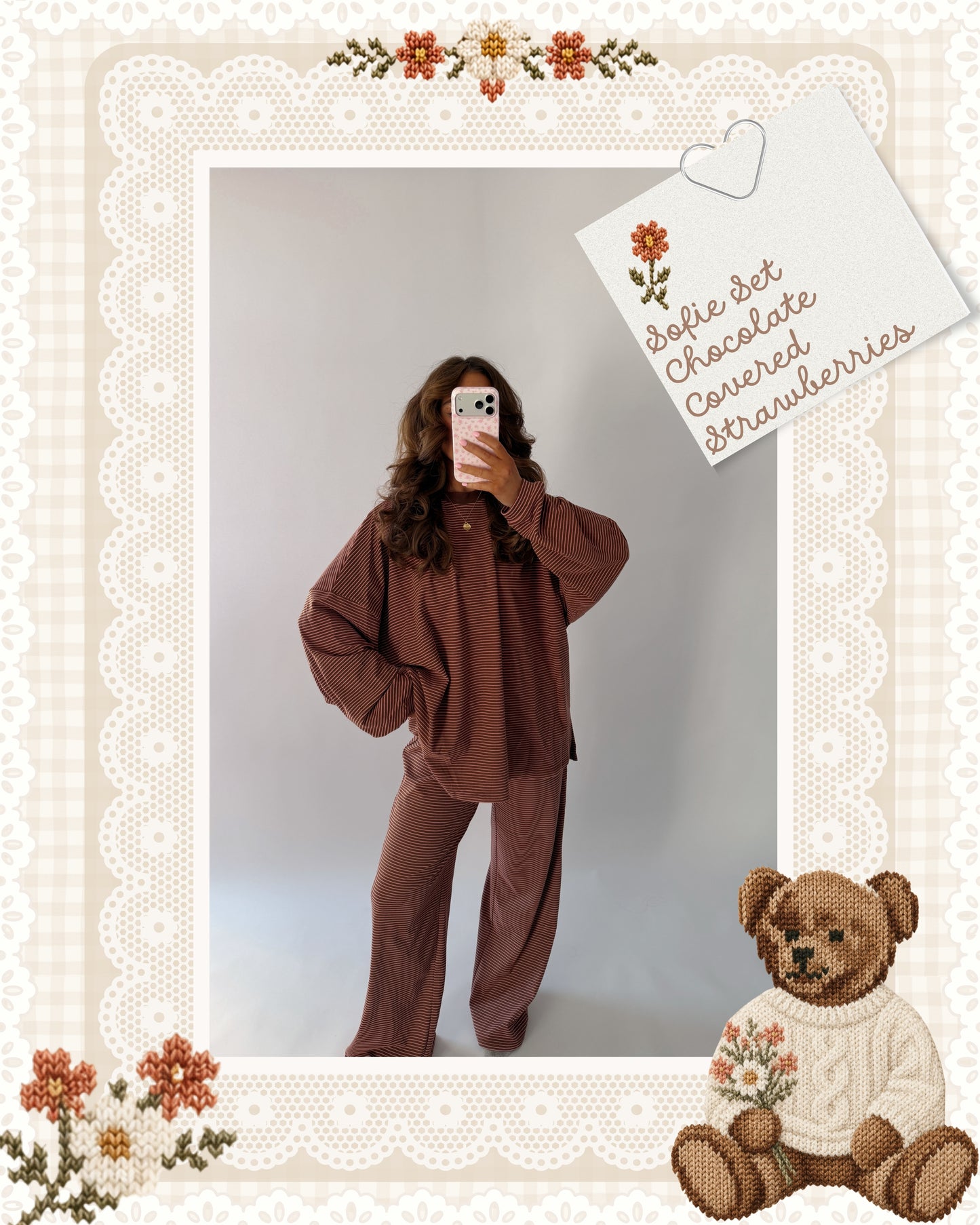 Sophie Striped Set (Chocolate Covered Strawberry) RESTOCK