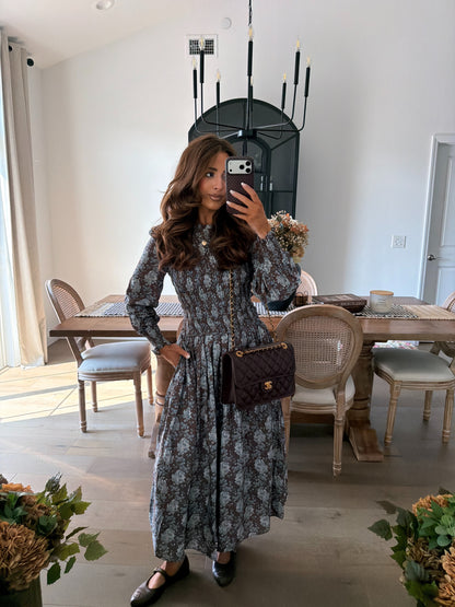Chocolate Chip Blueberry Floral Maxi Dress