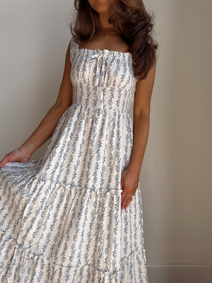 Summer Kiss Blue Floral Midi