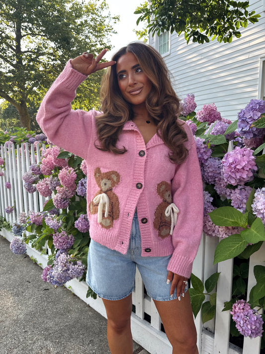 Teddy Bear Cardigan SHOPYDS PINK Custom EXCLUSIVE (pre-order end of September)