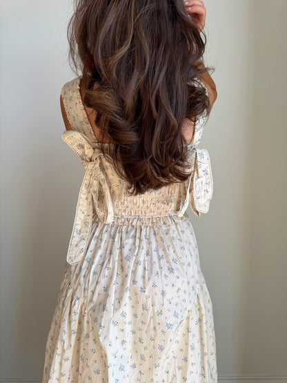 Sunday Breeze Floral Bow Midi Dress