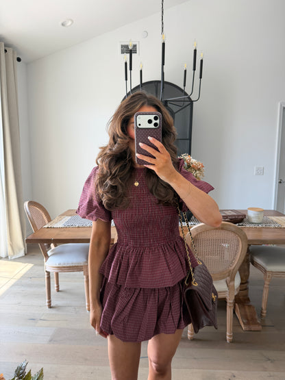 Millbrook Plaid Burgundy Bubble Set can’t restock 100% cotton