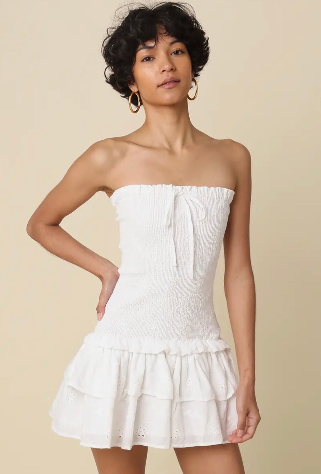 Seaside Coast Smocked Mini Dress