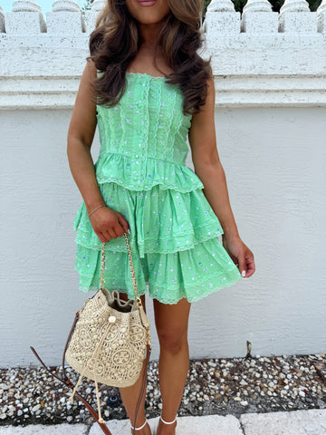 Tropical Tea Party Ruffled Skirt Set