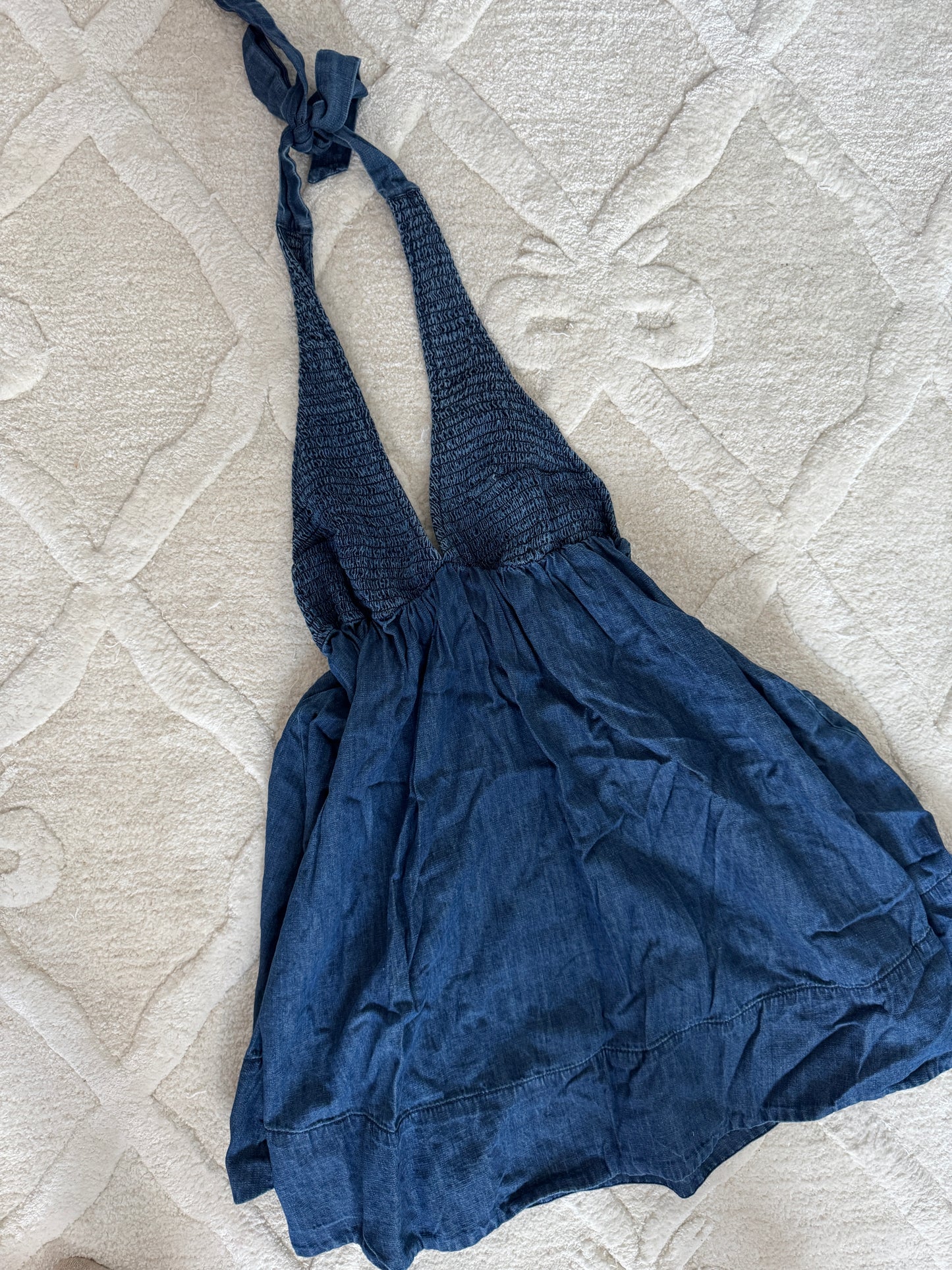Denim UO halter mini dress nwt (small)