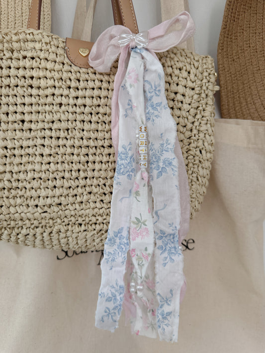 Worthy Cotton Candy Shabby Chic Bespoke Bag Charm