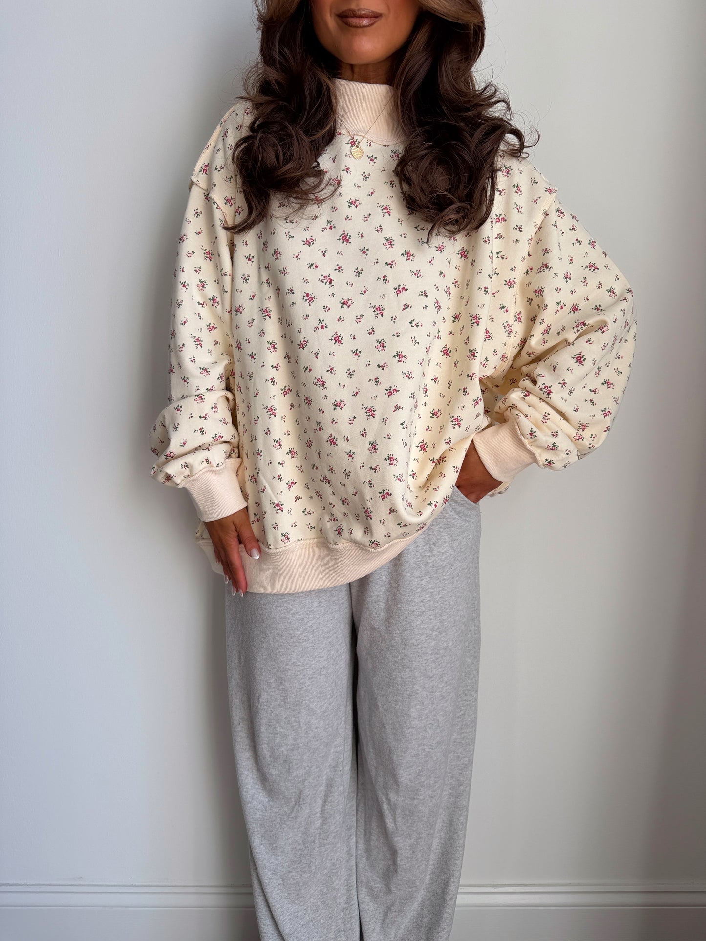 Rosy Wishes Mockneck Crew