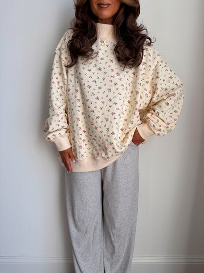 Rosy Wishes Mockneck Crew