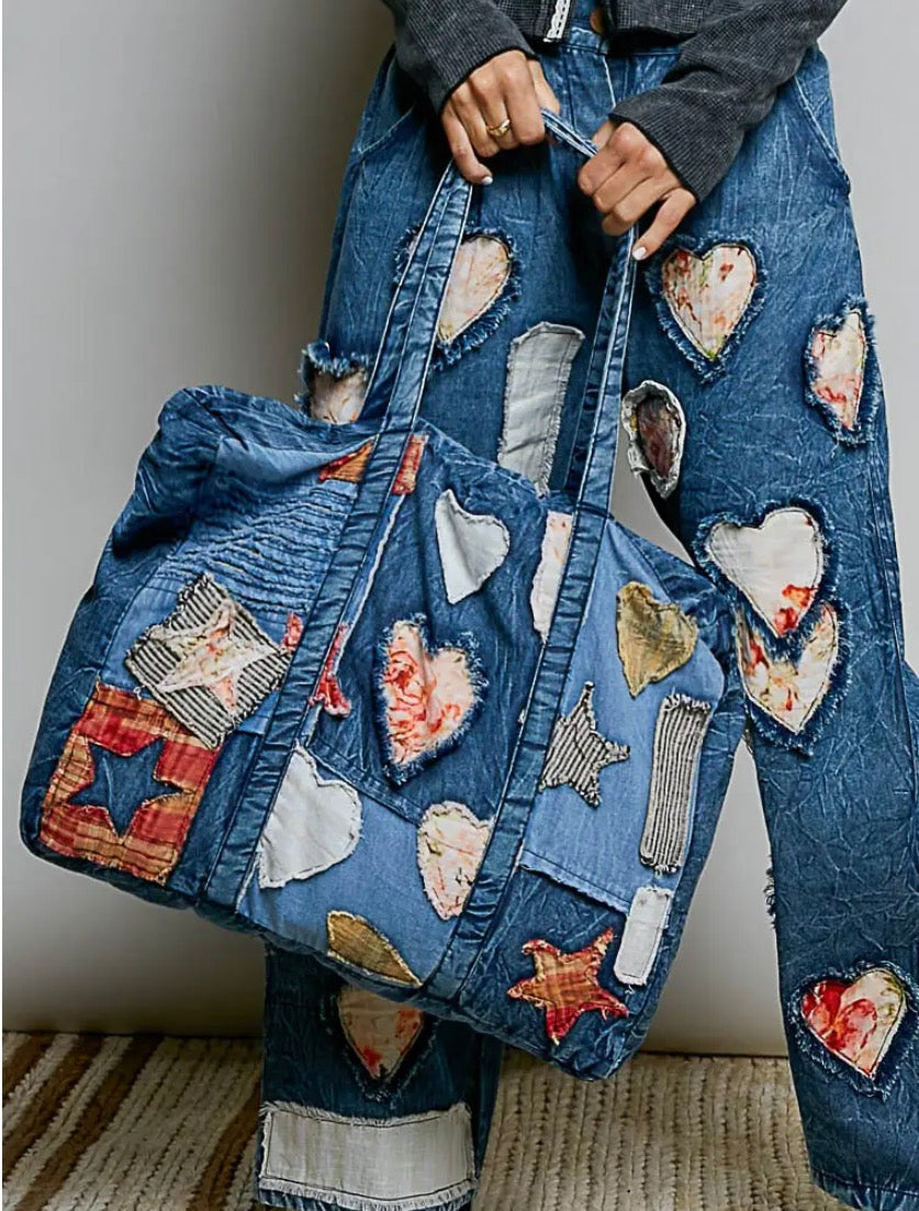 Denim Patchwork Tote