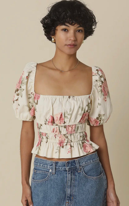 Countryside Bloom Puff Sleeve Top