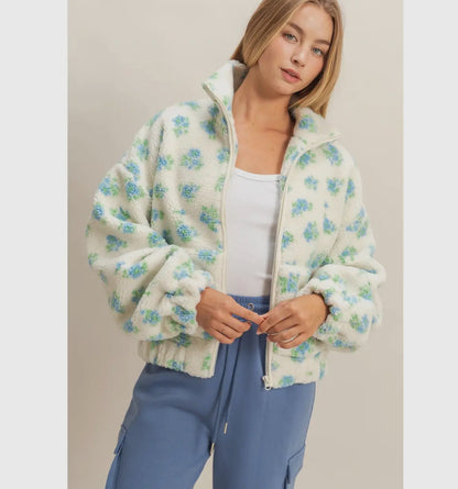 Blue Snowflake Sherpa Jacket DOORBUSTER