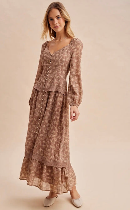 Orchard Sweetheart Midi Dress