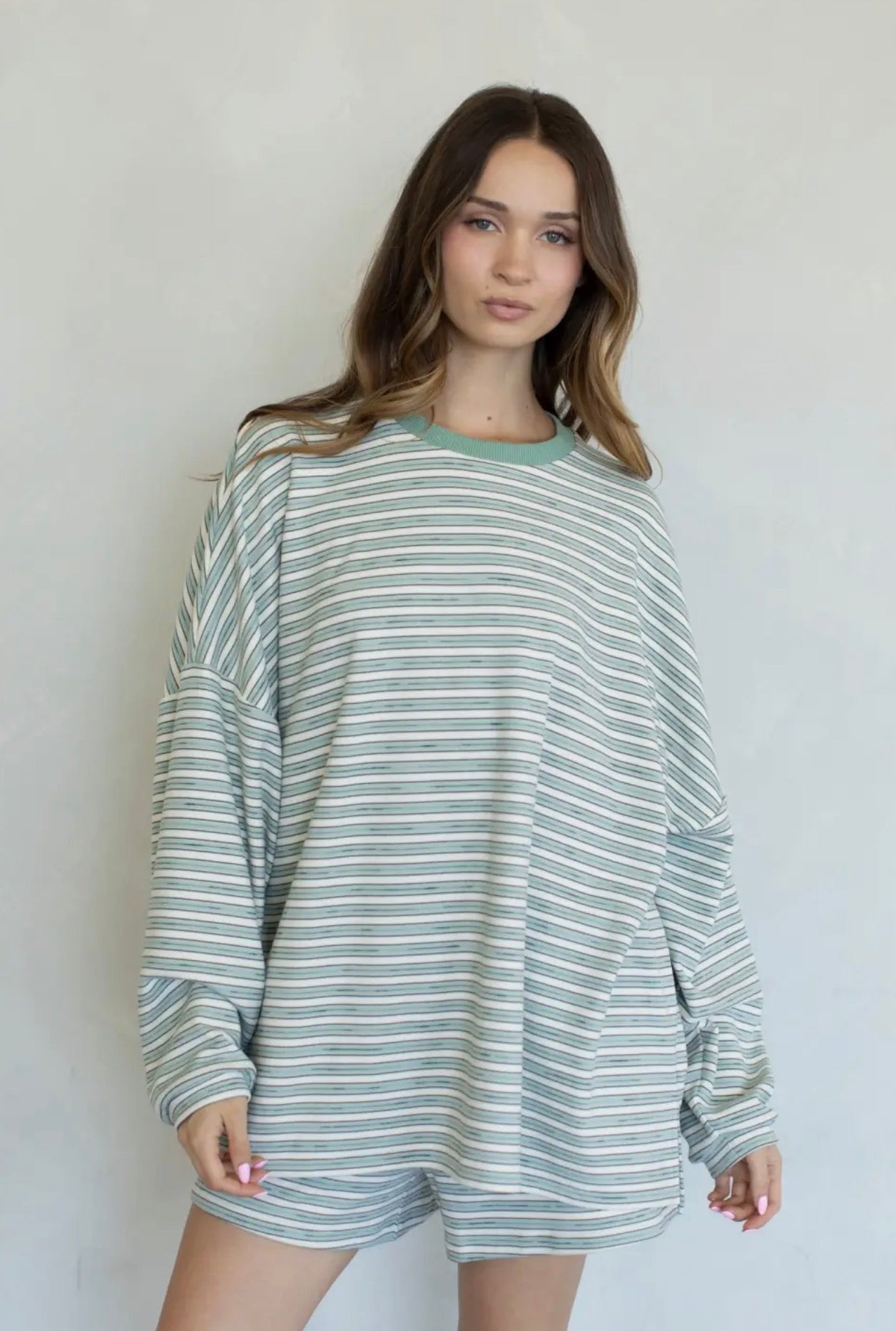 Sophie Striped Set (Mint Chip) (long sleeve)