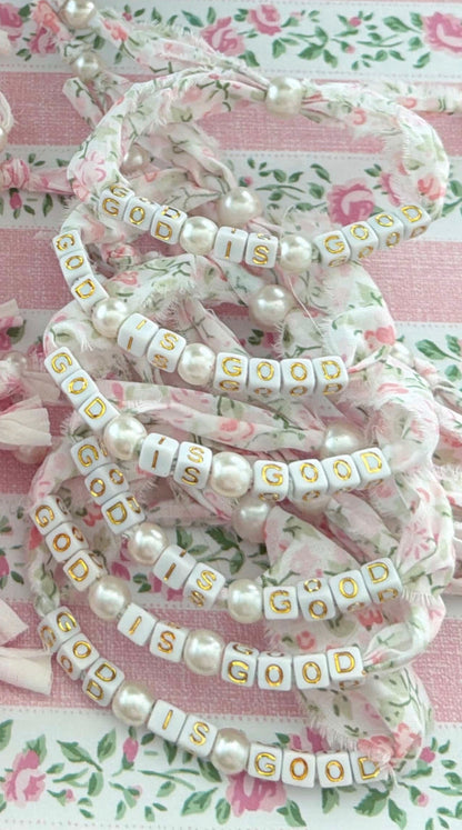 Shabby Chic God Is Good Bracelet