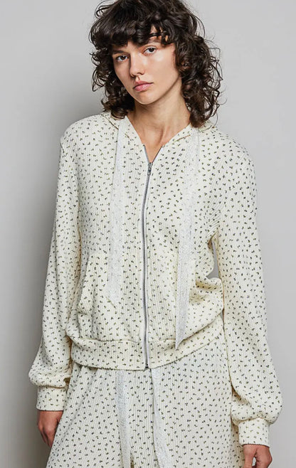 Rosé Garden Lace Hoodie CREAM