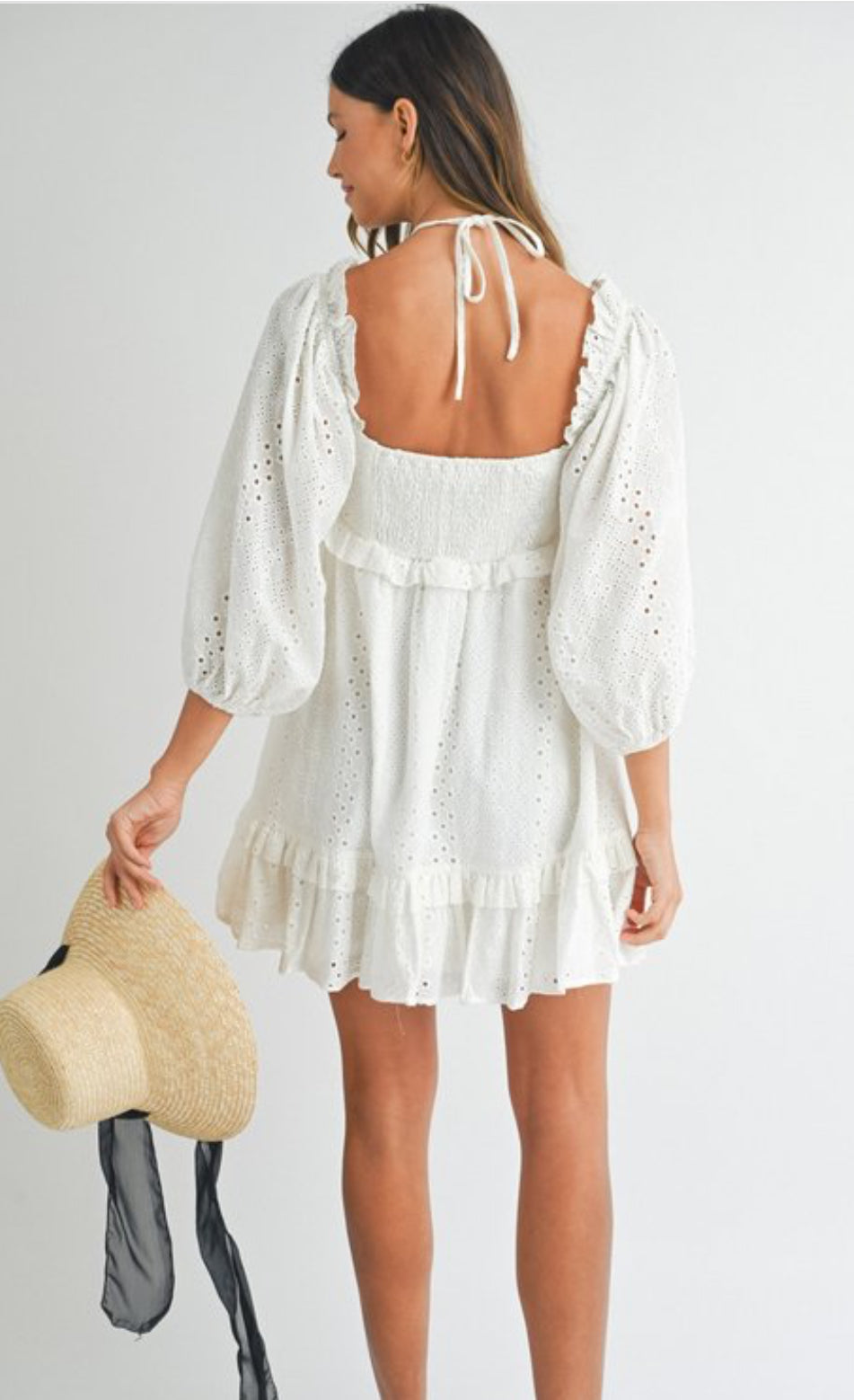 Darling White Eyelet Dress