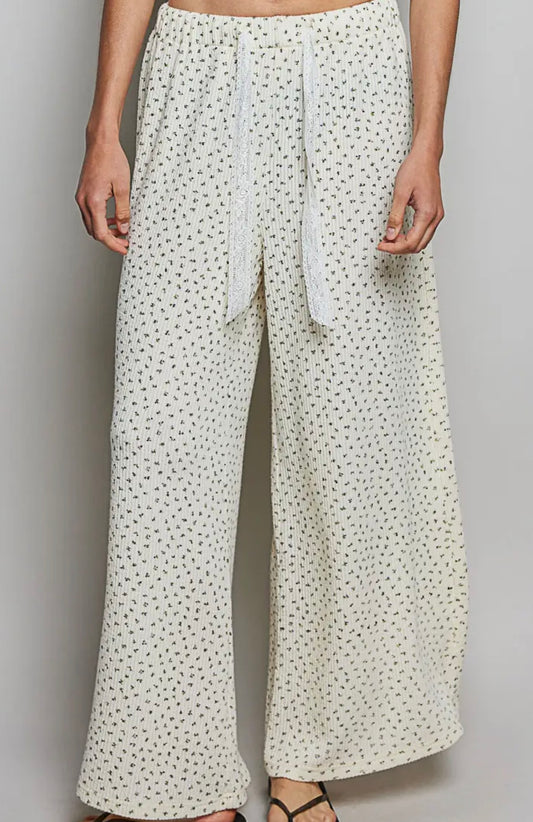 Rosé Garden Lace Lounge Pant (cream) RESTOCK ONE WEEK