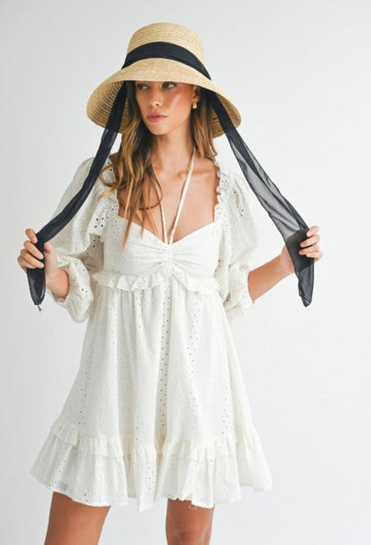 Darling White Eyelet Dress