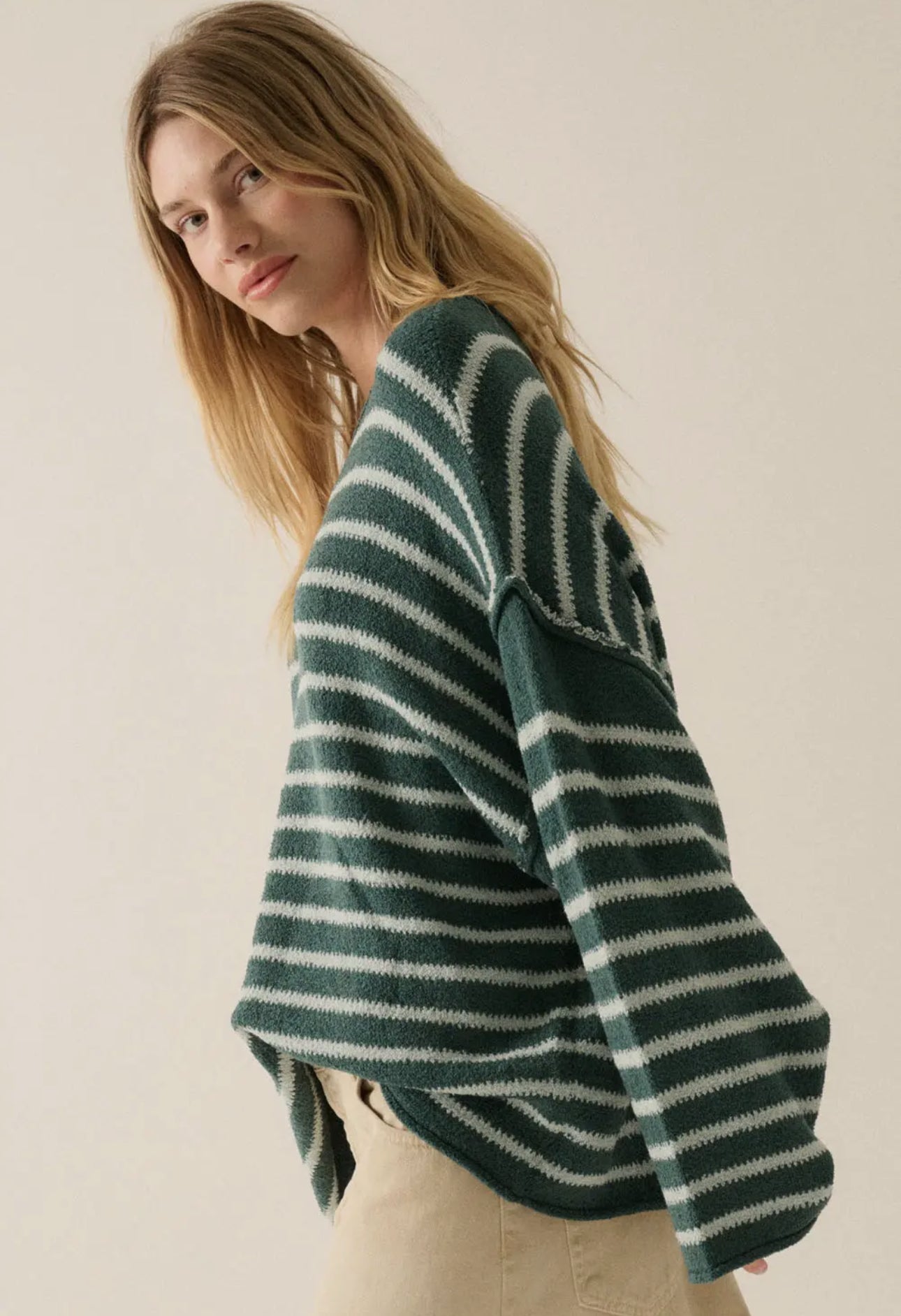 Hunter Green Cali Knit Sweater