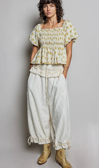 Vanilla Lace & Oat Bloomer Pants