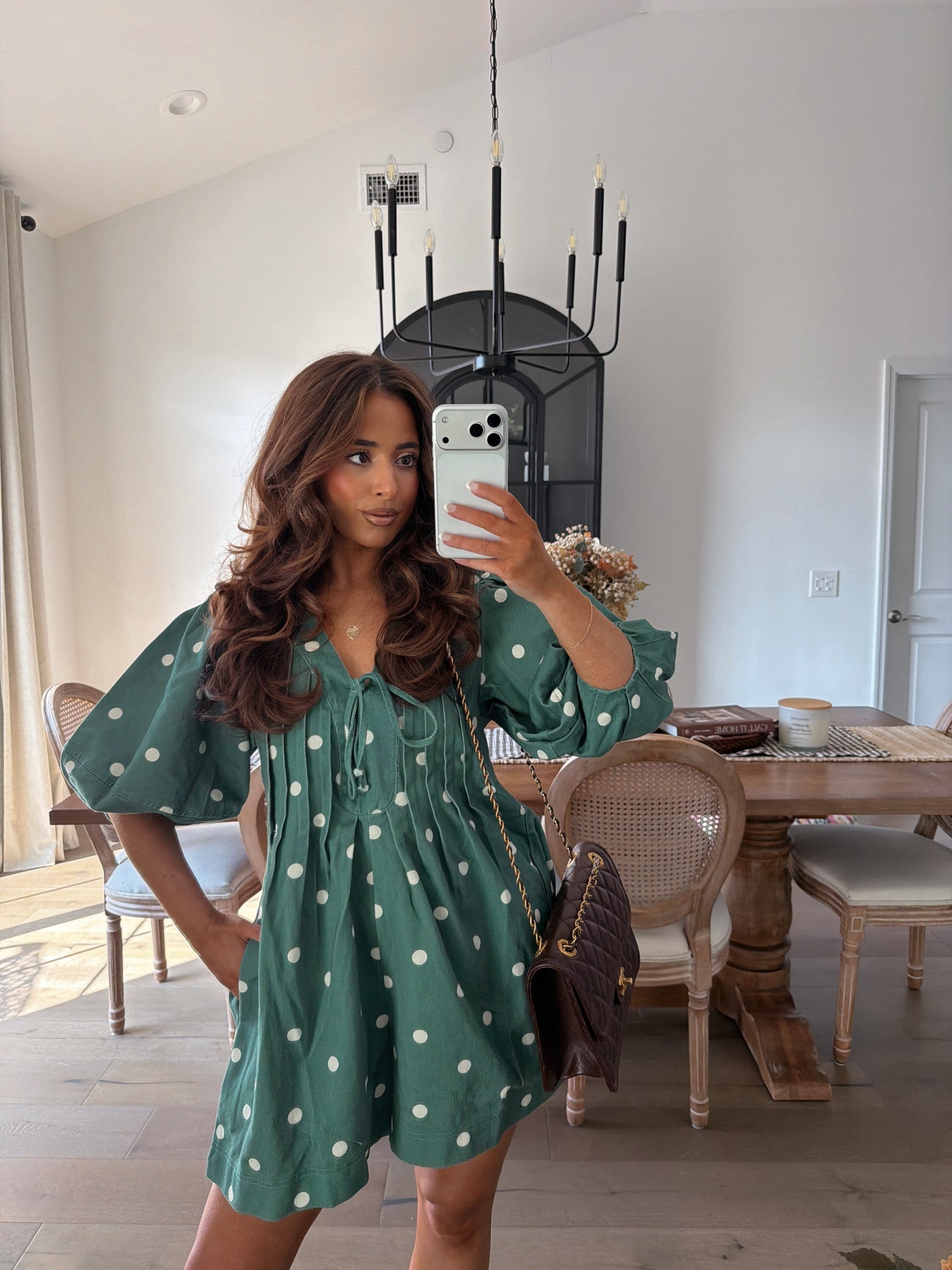 Sweet Polka Dot Denim (Hunter)