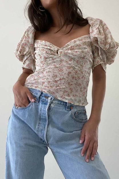 Brooke Puff Sleeve Floral Top