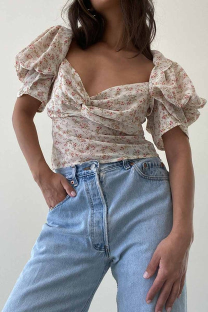 Brooke Puff Sleeve Floral Top