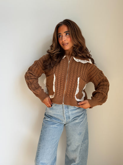 Pumpkin Spice Latte Cardigan Zip